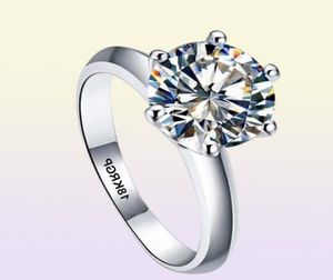 Yhamni Real Pure White Gold Ring 18krgp Anneaux de tampon Set 3 Carat CZ Diamond Madings For Women Ring 7256811