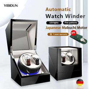 Yibidun Automatic Luxury Watcher Winder Mabuchi Mute Motor Motor Carbon Fiberes Box Jewelry Display Storage Case Organizer Watches 240116