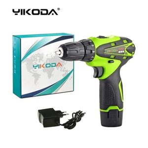 YIKODA 12v Cordless Screwdriver Drill Battery Rechargeable Electric With One Lithium Power Tools Carton Package Y200321