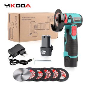 YIKODA Mini 12V Brushless Angle Grinder Cordless Polishing Grinding Machine Diamond Cutting DIY Power Tools 240104