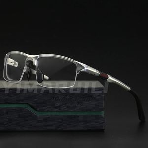 YIMARUILI demi-cadre lunettes de sport cadre ultraléger en aluminium magnésium matériel optique Prescription hommes Y3121 240313