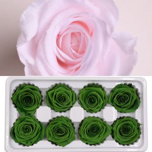 YO CHO 8 Uds. Cabezas de rosas eternas preservadas en caja, flores frescas naturales secas de alta calidad para siempre, regalo de Año Nuevo de San Valentín C1203