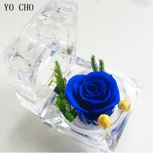 YO est une fleur de rose préservée immortelle vraie rose fleurs fraîches décoration boîte en cristal mariage saint valentin anniversaire cadeau créatif 231127