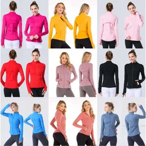 Chaqueta de yoga Mujer Define entrenamiento Abrigo deportivo buceo Chaqueta de fitness Deportes de calle Secado rápido Ropa de Deporte Top Un Color Sudadera con cremallera Ropa deportiva Tops Moda dama