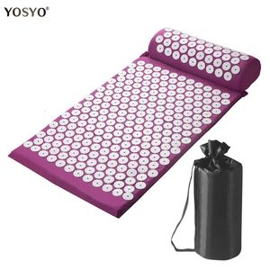 Pousquettes de massage de yoga avec de grands points de contact pour un meilleur cou et un meilleur massage de massage des pieds oreillers de massage ménage en couleur violette 240430