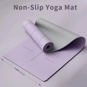 Mat de yoga anti -slip y ejercicio de acondicionamiento físico amigable con el medio ambiente con correas para hombros profesionales adecuados 240402