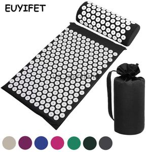 Yoga Mats Acupuncture Massage Mat Back Body Head Neck Foot Relieve Pain Stress Spike Acupressure Mat Needle Massager Cushion/Pillow J230506