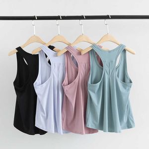 Yoga Outfit Lulu Femmes Loose Fit Gym Crop Tank Sports Gilet sans manches Solide Séchage rapide Exercice Ftness Tops Lululemens