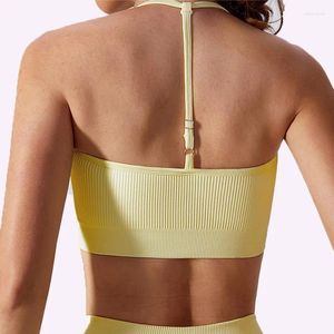 Yoga Outfit Soutien-gorge sans couture pour femmes Séchage rapide Exercice serré Courir Body Fitness Costume Femme Jarretelle Belle Gilet arrière