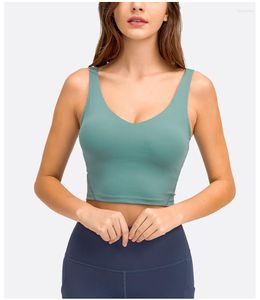 Yoga Outfit Vente En Gros Femmes Sport Soutien-Gorge Serré Gym Crop Top Gilet Antichoc Avec Poitrine Pad Haute Résistance Fitness Vêtements