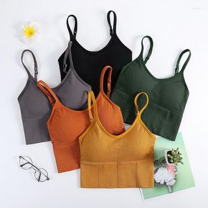 Tenue de yoga femmes bustier tubulaire beauté dos Bralette soutien-gorge de sport sans couture pour femmes sous-vêtements Lingerie Sexy soutiens-gorge push-up salle de sport