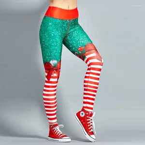 Tenues de yoga 2024 Bonne année Cadeau Leggings de Noël Arbre Neige Impression Slim Taille Basse Entraînement Fitness Femmes Pantalons Pantalons S-XL