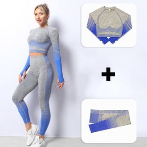 Trajes de yoga 2 piezas Conjunto de yoga sin costuras Mujer Ropa deportiva Gimnasio Ropa de entrenamiento para mujeres Trajes deportivos Trajes Ropa de fitness Push Up Leggings 230327