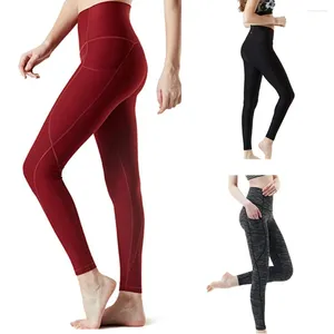 Trajes de yoga Mujeres Entrenamiento Out Pocket Leggings Fitness Deportes Correr Pantalones atléticos Sólido 2024 Mujer Gimnasio Pantalones # 20