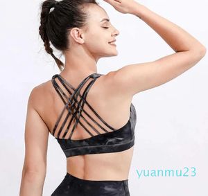 Sujetador moldeador de ropa para deportes de Yoga, copa completa, Top de secado rápido, a prueba de golpes, espalda cruzada, realce, entrenamiento para mujer, gimnasio, correr, Fitness