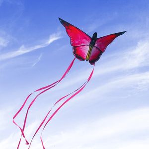YongJian Hermosas cometas de mariposa Mariposa de cristal rojo con cuerda de cometa de 100 m Niños adultos Fábrica de juguetes al aire libre 231228