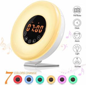 Autres accessoires d'horloges Yooap Wake Light Réveil LED Chevet avec contrôle tactile Sunrise Simulation Fonction Snooze 6 sons naturels1