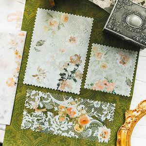 Yoofun 20 unids/lote creativo de doble Material de encaje de flores Material de álbum de recortes papeles diario tarjetas planificador papel de fondo DIY