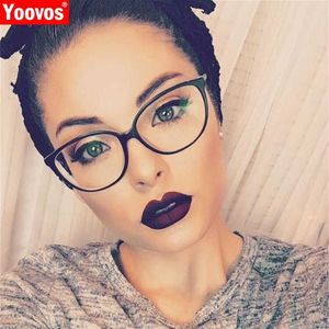 Yoovos 2023 Cat Eye Spectacle Frame Glasses Frame Clear Lens Women Brand Eyewear Optical Frames Myopia Nerd Eyeglasses Frame230328