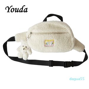 YOUDA NOUVEAU NOUVEAU Sac à poitrine dames Original Mignon Style Peluche Matériau Mobile Téléphone Poche Classic Style Pocket Taille de la femme C1223