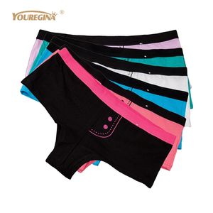 Youregina marca mujer ropa interior de algodón mujeres niñas pantalones cortos boxers damas bragas sexy floral boyshort bragas para mujeres 6 unids / lote 210730