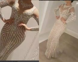 Yousef Aljasmi Charbel Zoe robes à manches longues tenues de soirée cristaux de luxe robe de soirée en or Zuhair murad robes de bal de célébrités