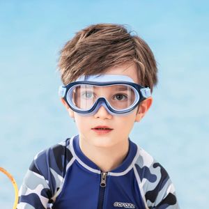 Jeunes enfants verres de nage garçons et filles grand cadre antifog kidas masque masque d'eau nage de natation en silicone lunettes de plongée 240416
