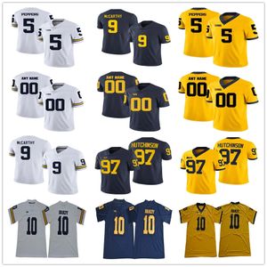 Camiseta de fútbol juvenil para hombre Lady Michigan Wolverines Tom Brady Desmond Howard Blake Corum Woodson JJ McCarthy Hassan Haskins Aidan Hutchinson Camisetas universitarias para niños