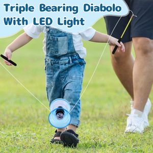 Yoyo 5 Couleur Triple Roulement Diabolo Avec LED Light Up Jouet Chinois Jonglerie Diabolos Jouets Partie Camping Jeux Amusants Pour Enfants 221209