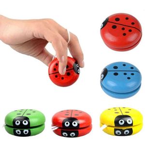 Yoyo juguetes clásicos juguetes creativos de madera Yoyo insecto mariquita patrón niños divertidos juguetes de madera regalo G1125