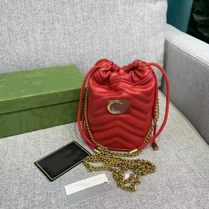 Luxury Diseñadores de moda Bag Mini Bucket Bag Pattern Satchel Shoulse Bolsos de la cadena Bolsos de bolsillo Crossbody Lady Leather Classic Bols