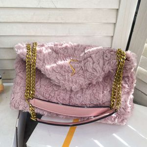 YS YSLA Tote Designer Sacs Sac à fourrure à fourrure d'hiver Puffer Puffer Chain Sacs Luxury Hands Sac à main Soft Warm Lou Lou Pochette Purse 7A 231120