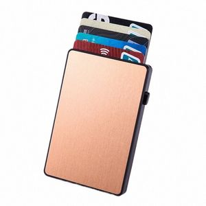 YUECIMIE Gold Thin Pop Up ID RFID Carte Holder pour Man Slim Men's Carte Wallet RFID Creative Credit Card Case pour femmes Femme O0NK #