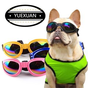 YUEXUAN Diseño Superventas Moda Gafas para Mascotas Gafas 6 Colores Plegables Ajustables Pequeño Mediano Grande Perro Protección UV Gafas de Sol Accesorios para Perros y Gatos Suministros para Mascotas