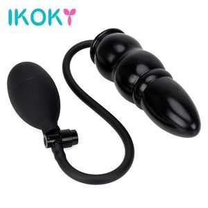 yutong IKOKY Inflatable Anal Plug Expandable Butt Plug With Pump Anal Dilator Massager Adult Products Silicone nature Toys for Women Men