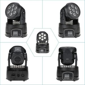 YWPROLIGHT 7X18W Wash Light RGBWA+UV 6in1 7X12W RGBW 4in1 Moving Head Stage Light DMX Stage Light with Various mixed colors DJ Nightclub Stage