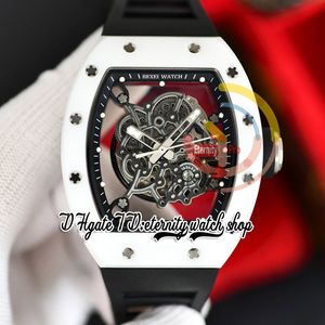 Z 055 Japón Miyota Movimiento automático Reloj para hombre Caja de cerámica blanca Esqueleto Dial Anillo interior negro Correa de goma 2023 Última versión Eternity Relojes de pulsera deportivos