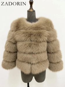 ZADORIN Vison Manteaux Automne Hiver Fluffy Noir Fausse Fourrure Manteau Femmes Élégant Épais Chaud Fausse Fourrure Vestes Pour Femmes Tops Marque De Luxe en gros Pull doudoune