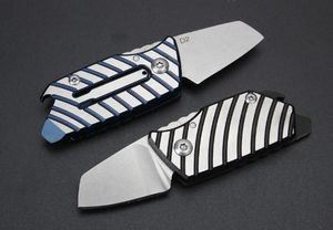 Mini Zebra llavero bolsillo plegable cuchillo d2 blade tc4 titanio aleación mango táctico rescate caza pesca EDC herramienta de supervivencia A1791