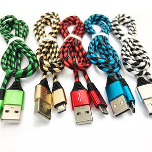 Cable de aleación de cable USB de nylon de metal de estilo Zebra