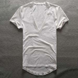 Zecmos Camiseta con cuello en V profundo para hombre, camisetas lisas con cuello en V para hombre, camisetas de compresión a la moda, regalos para el día del padre masculino 240305