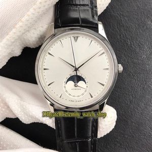 ZF Top Edition Master Ultra Thin Moon 1368420 White Dial Cal 925 1 Automatic Mens Watch Correct Moon Phase Steel Case en cuir-STRA254B