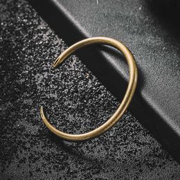 ZG Hommes et femmes Nail Bracelet Manchette Bracelet pour hommes Ouverture en acier inoxydable Antique Gold Vis Q0720