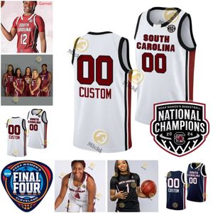 2024 Champions nationales féminines de basket-ball Zia Cooke Aliyah Boston Caroline du Sud Gamecocks Jersey Ashlyn Watkins Chloe Kitts Destanni Henderson Jerseys personnalisés