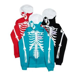 Zip up hoodie hoodies men designer hoodie men full zipper cardigan manga larga Skeleton Printed black hoodie y2k hoodie graphic hoodie para hombres moda de lujo XL XXL