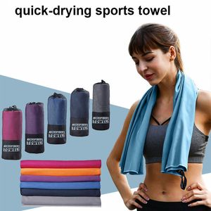 40 * 80 cm Toallas de microfibra Viajes Deporte Baño Secado rápido Súper absorbente Gran color sólido Terciopelo Ultra suave Ligero Gimnasio Playa Toalla de yoga Piscina ZL0525