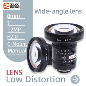 ZLKC FA 12MP C Mount 8mm F20 1 pouce Objectif de vision industrielle Caméra industrielle Objectifs CCTV Iris manuel pour la mesure de positionnement 240327