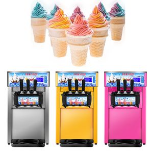 Mesa de ZM-168 de pie, máquina para hacer helados de tres sabores, comercial, de acero inoxidable, máquina de helado de servicio suave, automática, 220V/110V