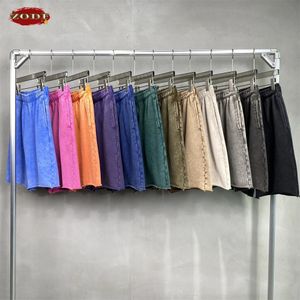 ZODF Vintage Men Summer Batik Washed Cotton Shorts Unisexe High Street Dreambed 420gsm Pantalon Brand Vêtements Hy0817 240415
