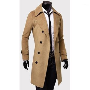 Trenchs de hommes Zogaa 2021 Mode Hiver Hommes Style britannique Manteau Long Slim Fit Manteau Veste Vent Vêtements d'extérieur Tops Manteau de laine1